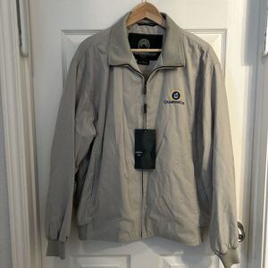 NWT Weatherproof Men's Beige Zip Up Jacket Sz‎ M Elastic Waistband